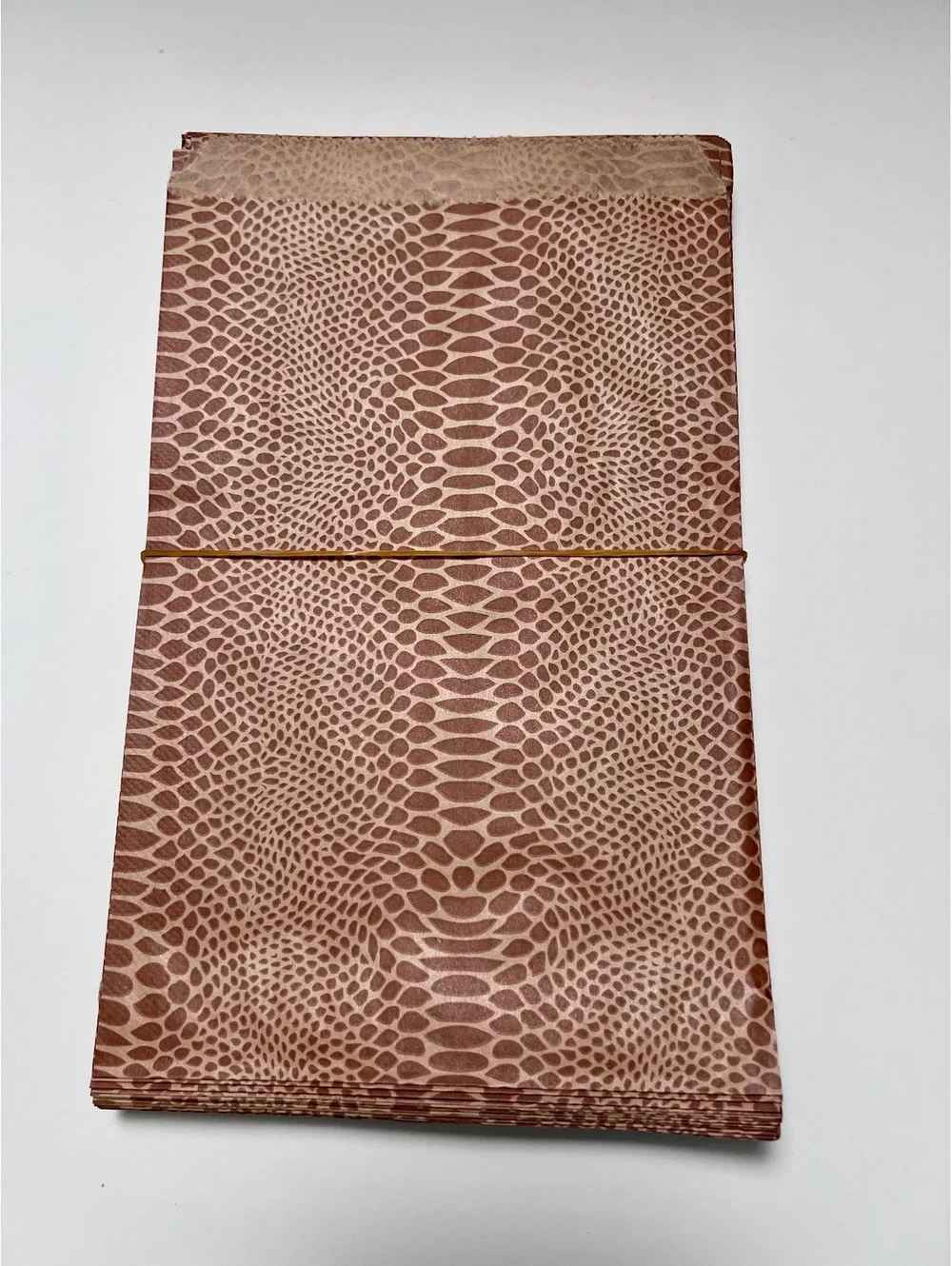 Qty 140 Kraft Snakeskin Print Flat Merchandise Paper Gift Bags 6